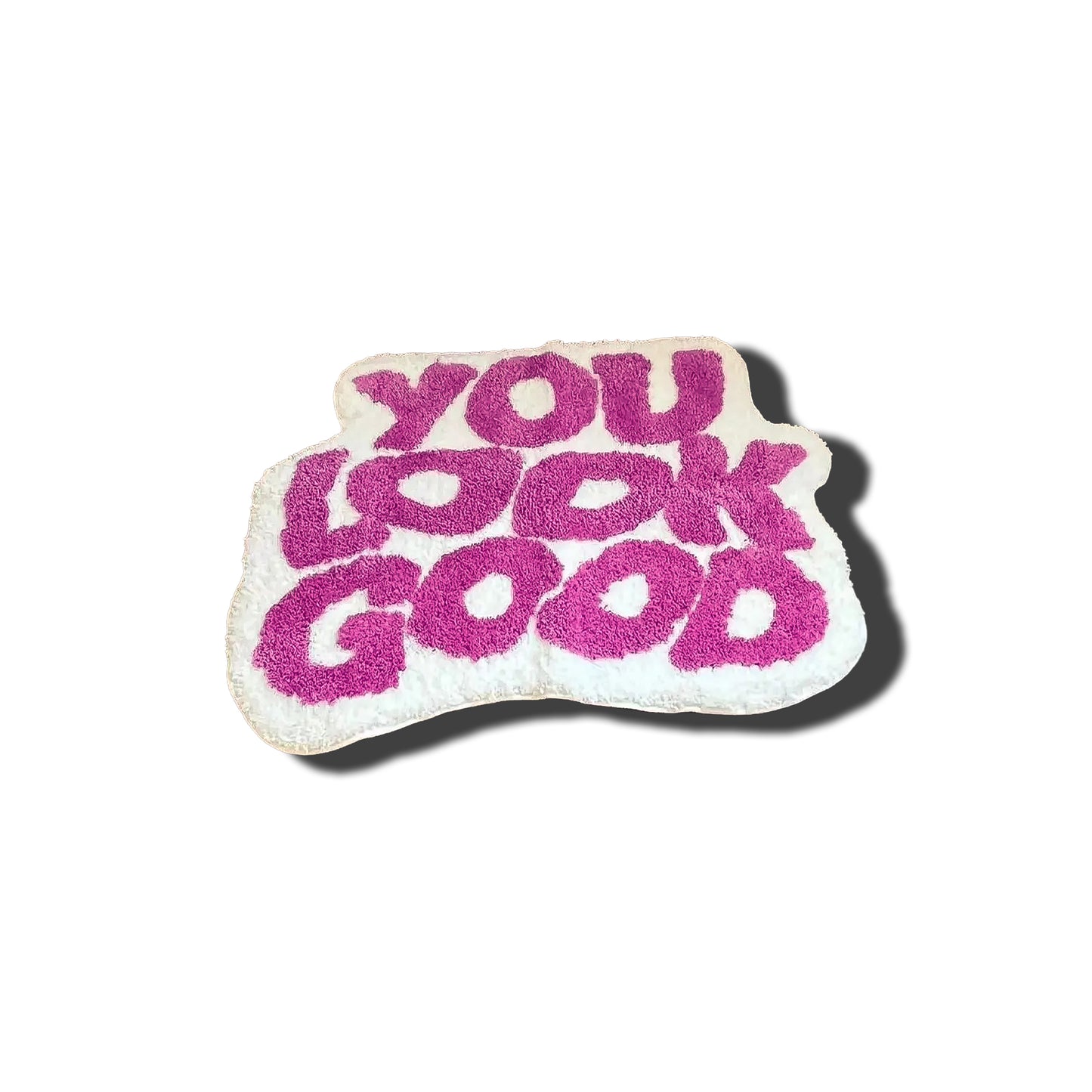 You Look Good Statement Rug – Modern Tufted Area Rug white and pink Frontal