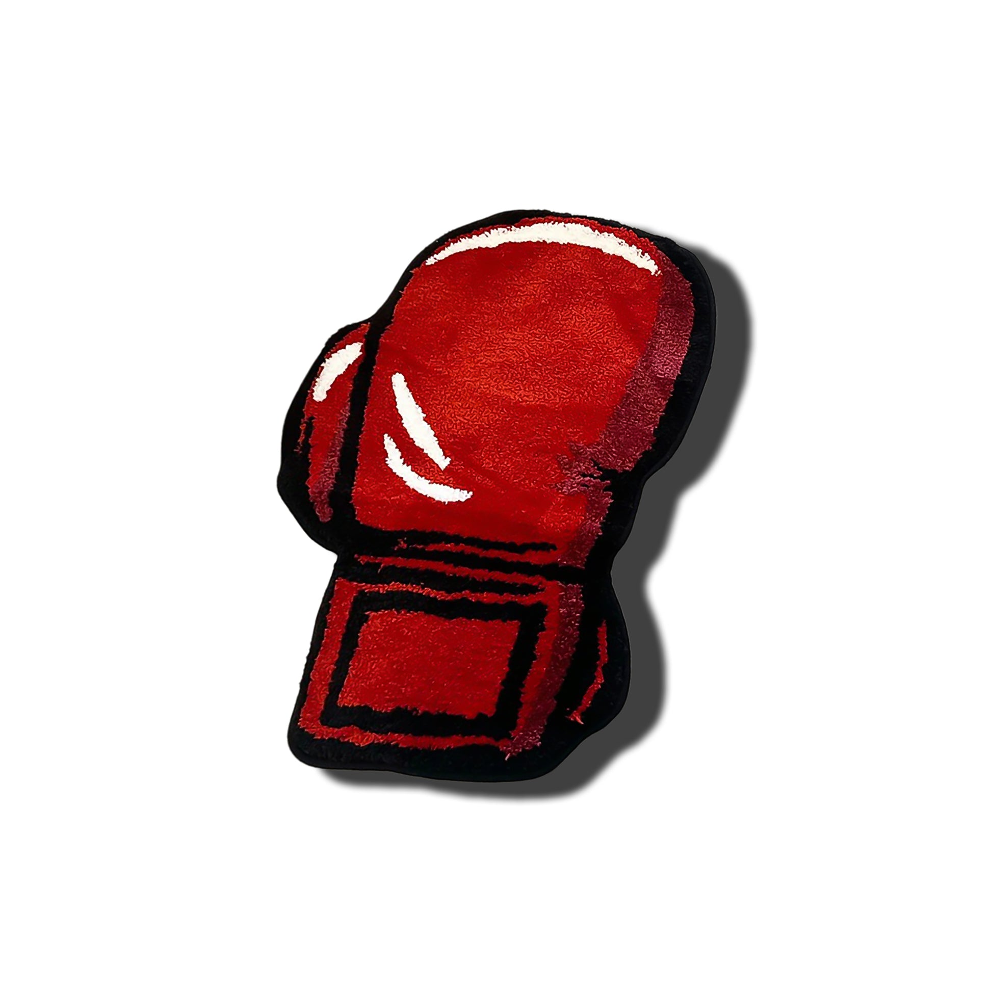 Boxing Gloves Rug red black white right hand pair frontal