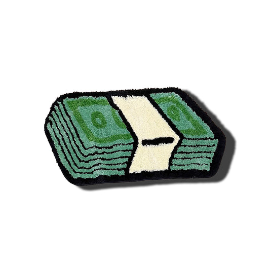 Cash Rug dark green light green cream black frontal