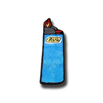Lighter Rug blue black red grey yellow frontal