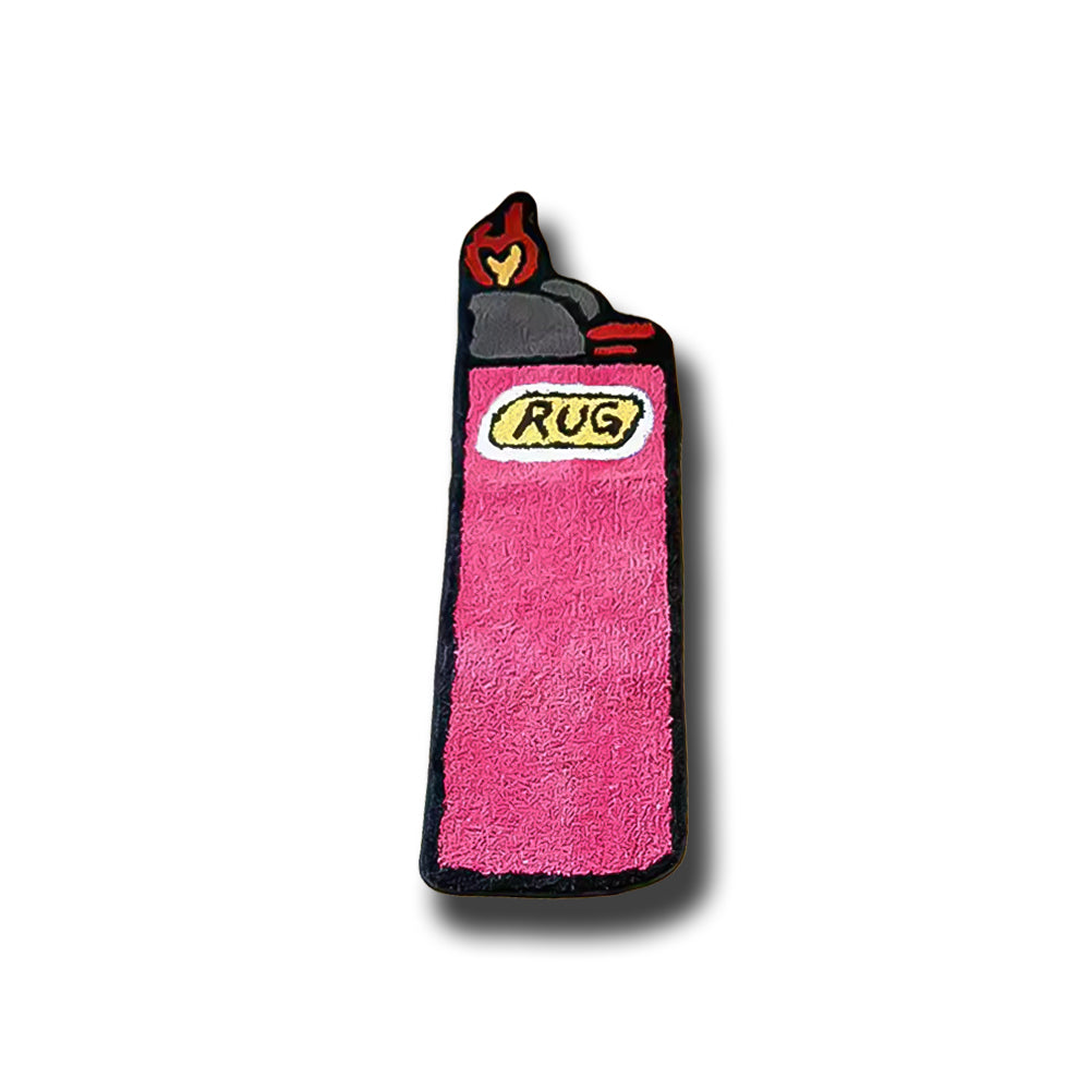 Lighter Rug pink black red grey yellow frontal