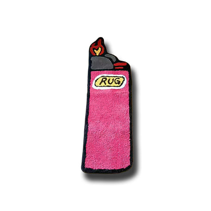 Lighter Rug pink black red grey yellow frontal