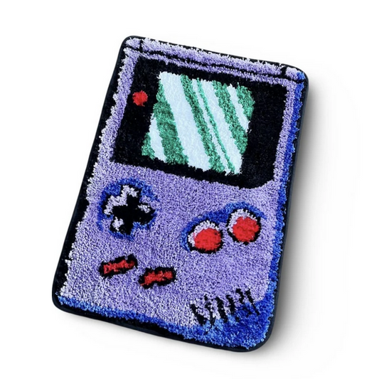 Retro Gaming Rug purple red lcd screen frontal
