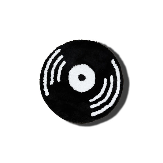 Vinyl Record Rug black white frontal