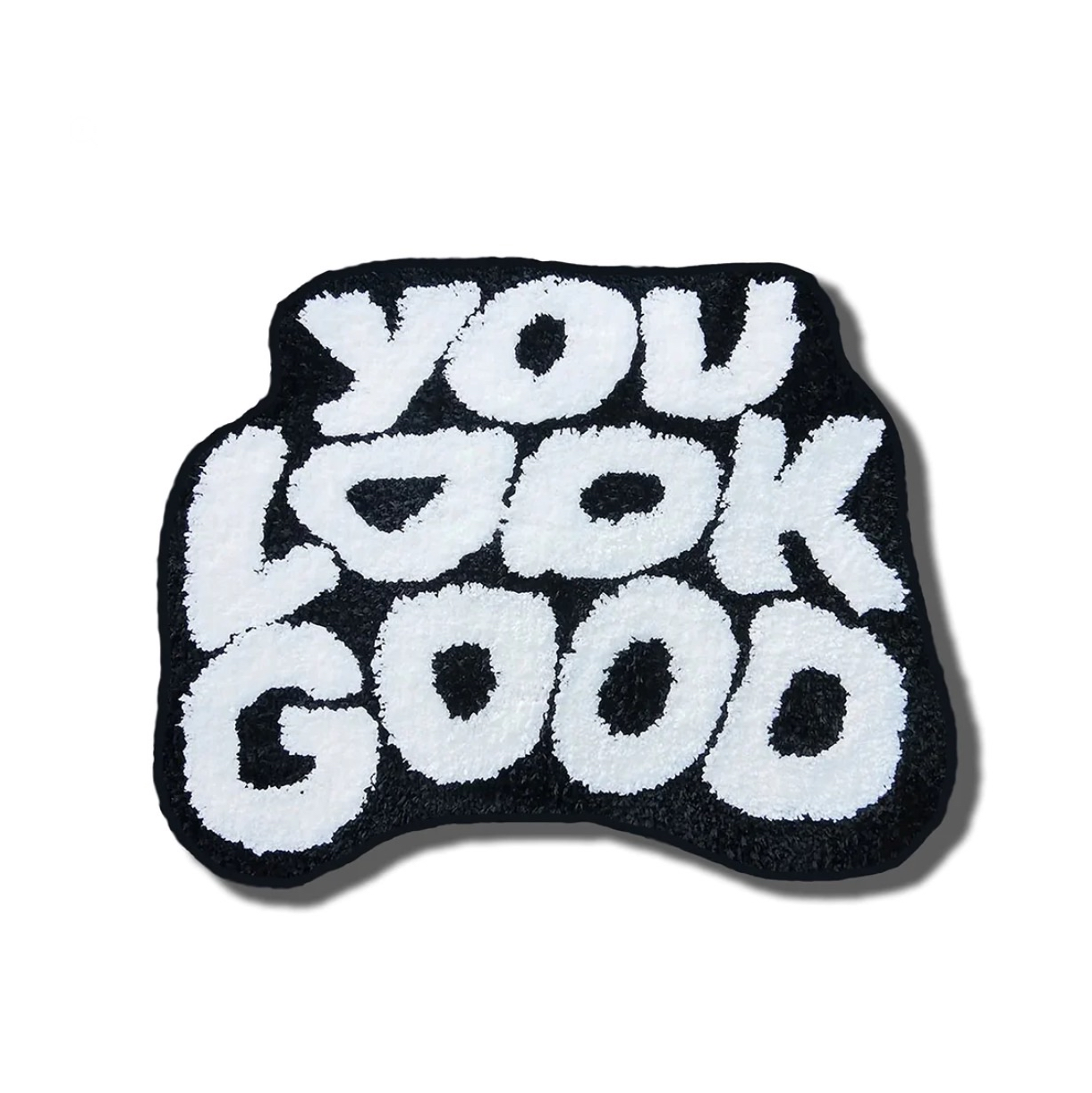 You Look Good Statement Rug – Modern Tufted Area Rug black and white Frontal