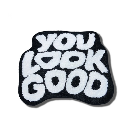 You Look Good Statement Rug – Modern Tufted Area Rug black and white Frontal