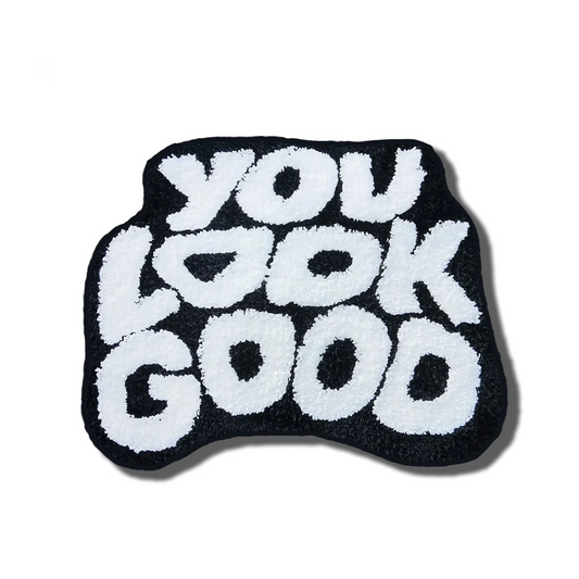 You Look Good Statement Rug – Modern Tufted Area Rug black and white Frontal
