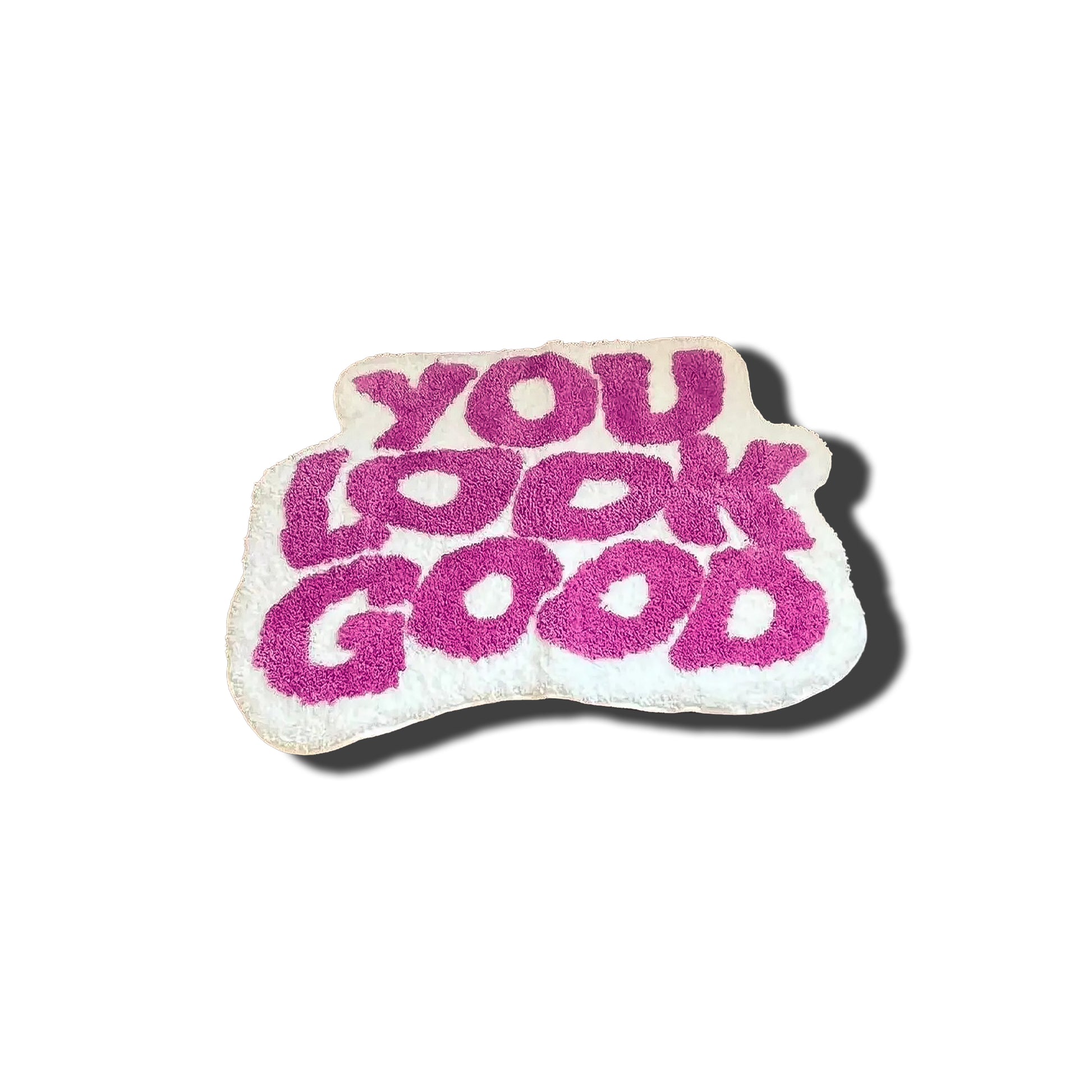 You Look Good Statement Rug – Modern Tufted Area Rug white and pink Frontal